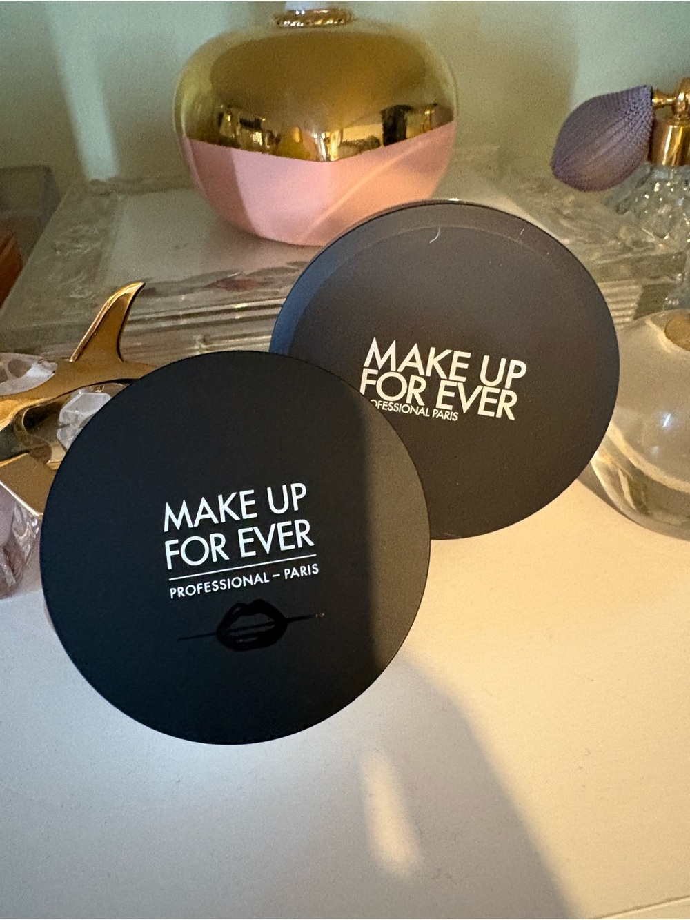 New 2x Makeup Forever Compact Powder Duo - Black